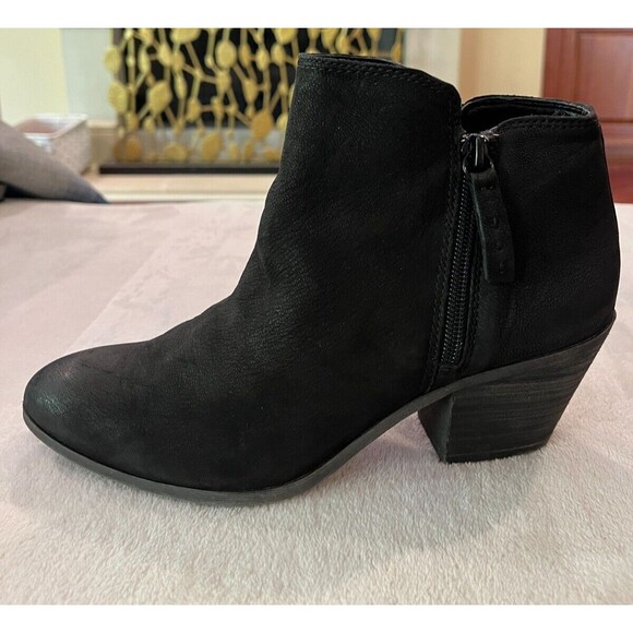 FRYE & Co. Womens Boots Size 7 M Black Nubuck Leather Zip Ankle Bootie Judith - Picture 9 of 15